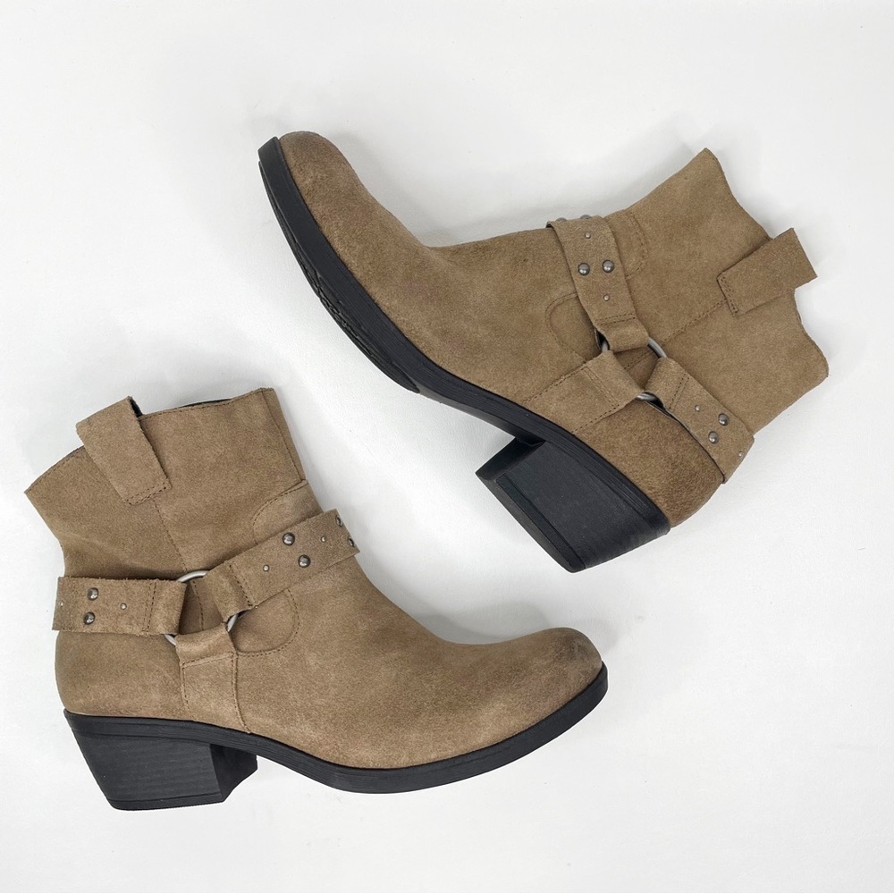 Kork Ease NEW Korks Cassandra Harness Western Boots Tan Suede Studded SZ 9